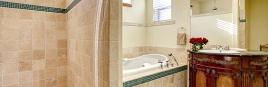 Elegant modern bathroom with shower